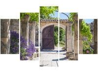 70 100CM OBRAZ 5 ELEM STARE OPACTWO ST HILAIRE DRUK PŁÓTNO