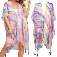 PAREO CHUSTA PLAŻOWA FRĘDZLE TUNIKA MODNE WZORY