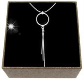NASZYJNIK SREBRNY SILVER RING WISIOR SREBRO 925 DIAMENTOWANY 45cm
