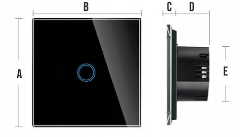 WŁĄCZNIK ŚWIATŁA SZKLANY DOTYKOWY POJEDYNCZY SCHODOWY KRZYŻOWY NA KABEL LED na Arena.pl