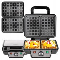 Gofrownica 1600W XXL na 2 duże gofry Płynna REGULACJA Temperatury TERMOSTAT