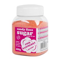 kolorowy cukier do waty cukrowej różowy o smaku malinowym 400g