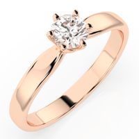 pierścionek z różowego srebra 925 z diamentem (brylantem) 0,3 ct lab