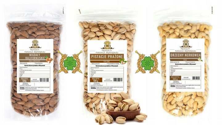 DUŻY ZESTAW ORZECHÓW 3x500 OD FUNDACJI BRATERSKIEJ zdjęcie 1