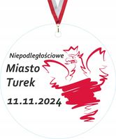 MEDAL Z PLEXI 5,5 cm nadruk UV 11 Listopada Miasto Niepodległościowe data