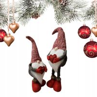 CZERWONY I SZARY KRASNAL 57 CM SKRZAT ŚWIĄTECZNY REGULOWANY TELESKOPOWY