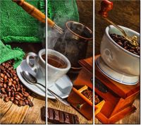 90CM 80 OBRAZ 3 ELEM KAWA NATURALNA ŚCIENNY