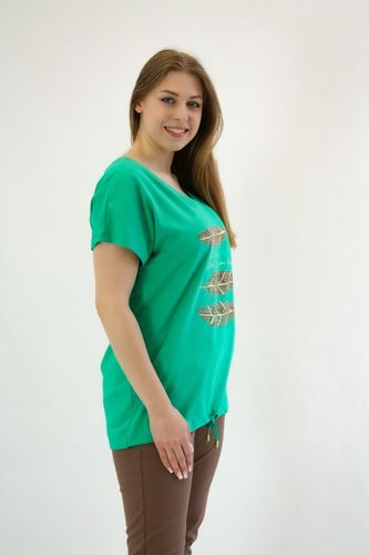 Bluzka z wiązaniem w piórka Luma Zielona UNI na Arena.pl