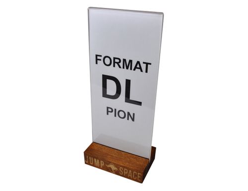 stojak na menu ulotkę plexi + drewniana podstawka z grawerem DL 10 szt na Arena.pl