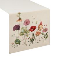Bieżnik gobelinowy z kwiatami BOCHO 45X140 naturalny