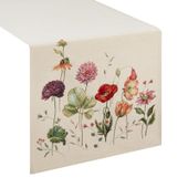 Bieżnik gobelinowy z kwiatami BOCHO 45X140 naturalny