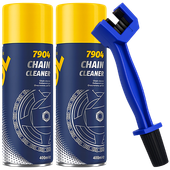 ZESTAW SZCZOTKA DO CZYSZCZENIA ŁAŃCUCHA + 2 ZMYWACZE MANNOL 400ML CLEANER