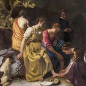 Plakat 70x70cm Diana and her Nymphs, Vermeer Vintage