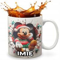 KUBEK 330ml Z GRAFIKĄ PREZENT NA ŚWIĘTA WZORY - MYSZKA MIKI BAJKA + IMIĘ