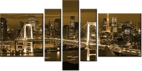 80CM 160CM OBRAZ 5 ELEM RAINBOW BRIDGE TOKIO DRUK ŚCIENNY na Arena.pl