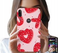 ETUI DO MOTOROLA MOTO E6 PLUS - KOBIECE, MODNE WZORY XOXO SERCE + SZKŁO