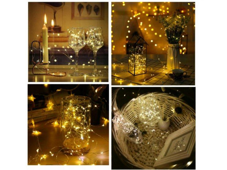 Lampki druciki choinkowe 100 led na baterie diody zdjęcie 3