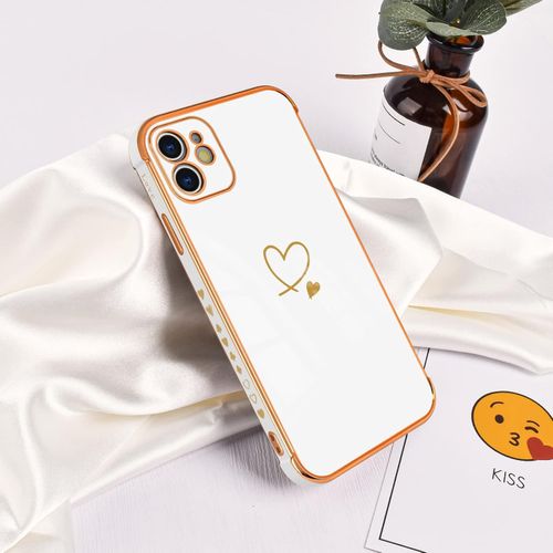 Etui iPhone 12 silikonowe złote serce galwanizowane błyszczące na Arena.pl