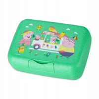 ŚNIADANIÓWKA DZIECIĘCA Z POJEMNICZKIEM ZIELONA ŚWINKA PEPPA 19x13,5x6,5CM