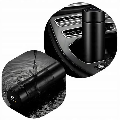 Kubek Termiczny Termos LED 500ml Duży | Butelka Na Kawę Herbatę Wyświetlacz na Arena.pl