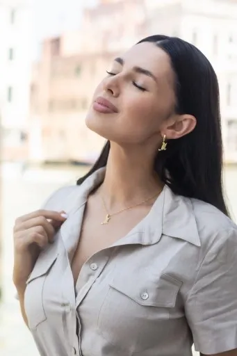 Łańcuszek srebrny naszyjnik 925 Litera Literka A zdjęcie 12