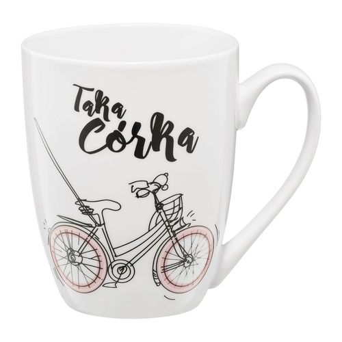 KUBEK PORCELANOWY DLA CÓRKI ROWER AMBITION "TAKA CÓRKA" 370 ML NA PREZENT na Arena.pl