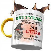 Kubek Żółty Dla Krytyka Na Cuda Trzeba Poczekać Z Nadrukiem Ze Zdjęciem