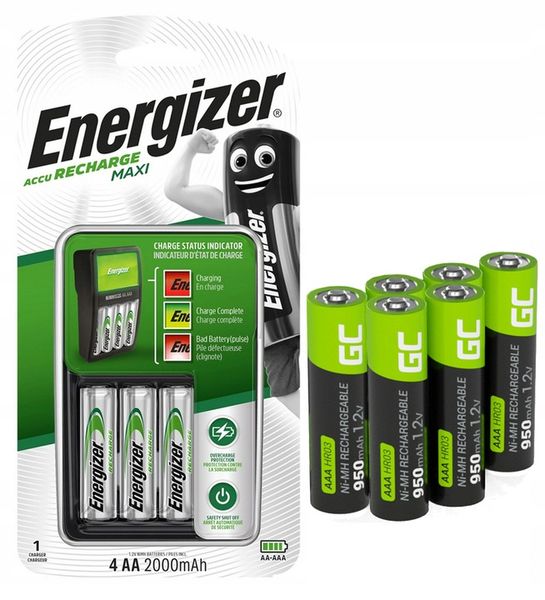 ŁADOWARKA BATERII AA AAA + 4x AKUMULATORKI R6 AA + 6x GC AAA R3 950mAh zdjęcie 2