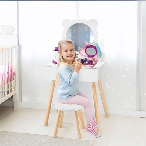 VIGA Zestaw Biała Toaletka + Akcesoria Jak z Salonu na Arena.pl