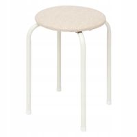 TABORET METALOWY STELAŻ Z MIĘKKIM SIEDZISKIEM BEŻOWY 38 X 38 X 46 CM