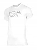 4F Męski Biały T-shirt z Nadrukiem "Sportswear" Bawełna 100% XXL