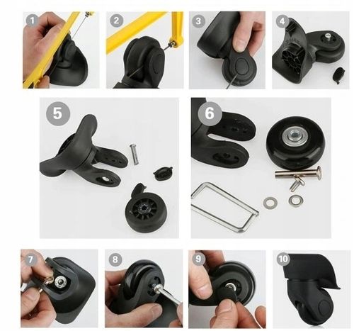 4 SZT ZESTAW KÓŁEK DO WALIZKI CZĘŚCI NAPRAWCZE BAGAŻY WALIZEK TOREB 50*18mm na Arena.pl