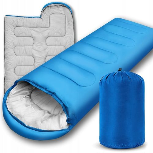 LEKKI ŚPIWÓR TURYSTYCZNY MUMIA KAPTUR 210CM CIEPŁY KOŁDRA + POKROWIEC 2w1 na Arena.pl