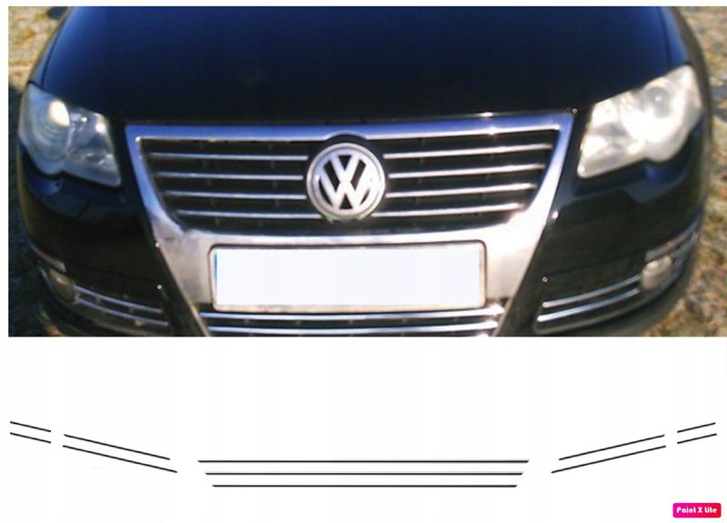 VW PASSAT B6 - Listwy CHROM GRILL atrapa 3M Tuning zdjęcie 1