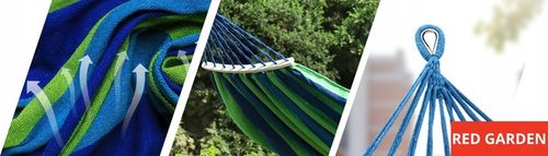 HAMAK OGRODOWY ze stelażem dwuosobowy brazylijski DUŻY RED GARDEN ZESTAW na Arena.pl