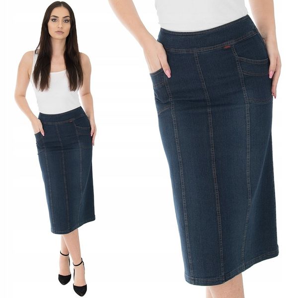 SPÓDNICA JEANS MAXI (38-58) KOLORY r.46 zdjęcie 4