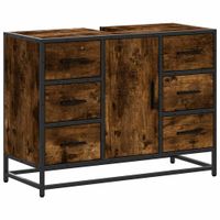 Szafka pod umywalkę przydymiony dąb, 80x33x60 cm