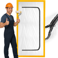 DRZWI REMONTOWE BUDOWLANE KURTYNA PRZECIWPYŁOWA Z ZAMKIEM FOLIA REMONT