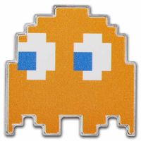 Niue: PAC-MAN GHOST "CLYDE" kolorowany 1 uncja Srebra 2022 Proof Shaped Coin