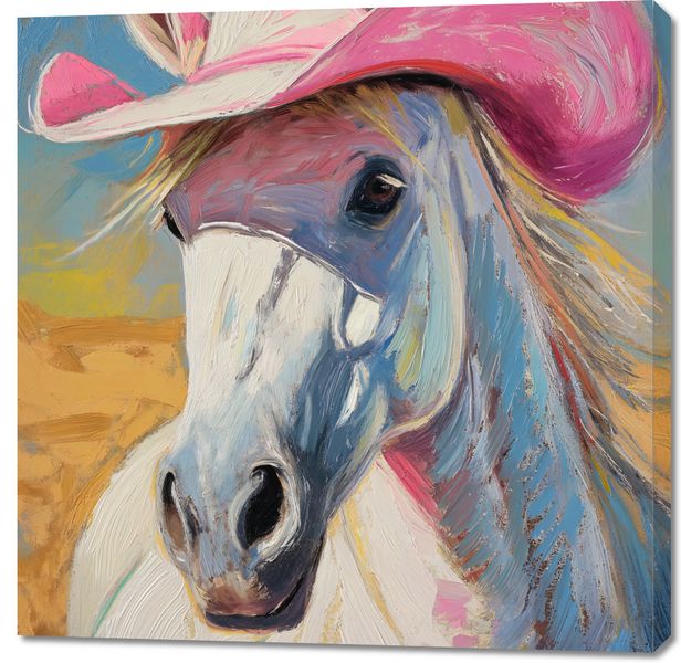 Obraz 100x100cm Różowy Kapelusz zdjęcie 1