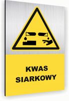 Tabliczka znak informacyjny 40x30 Srebrna KWAS SIARKOWY Aluminiowa