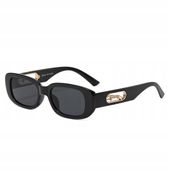 OKULARY DAMSKIE owalne TYGRYS PRZECIWSŁONECZNE Czarne Filtr UV400 + Etui