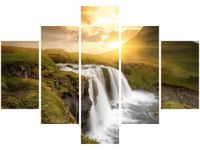 70 100CM OBRAZ 5 ELEM ISLANDZKI KRAJOBRAZ DRUK PŁÓTNO