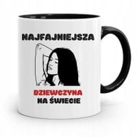 Kubek Czarny Dla Dziewczyny Żony Najfajniejsza Z Nadrukiem Ze Zdjęciem