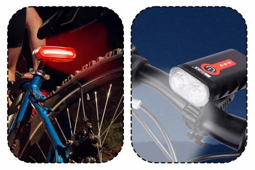 Lampka Rowerowa Przód + Tył LED 360 Wodoodporna na Arena.pl