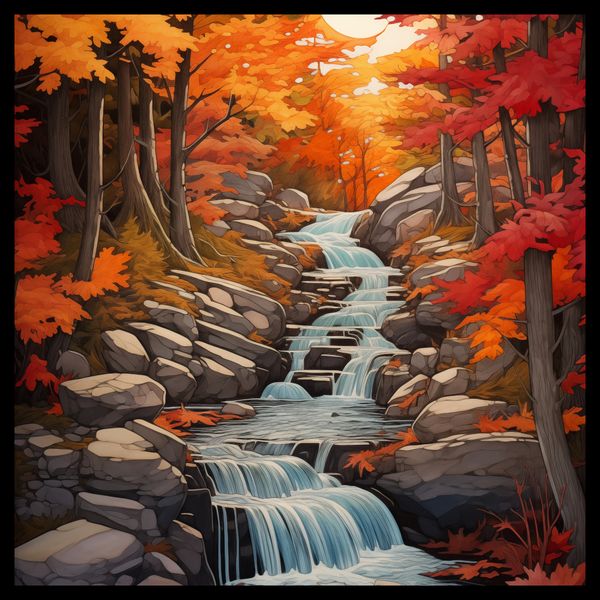 Plakat 40x40cm Jesienne Wodospady zdjęcie 2