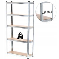 KADAX Regał Garażowy Metalowy Mocny 180x40cm 875kg