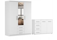 Zestaw SZANTAL 3D Szafa 150 Komoda FRIDA 01 135 półki BIAŁY PRODUCENT