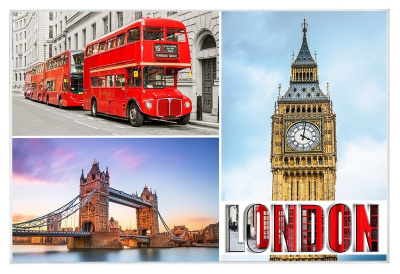 Londyn autobus - magnes szklany zdjęcie 1