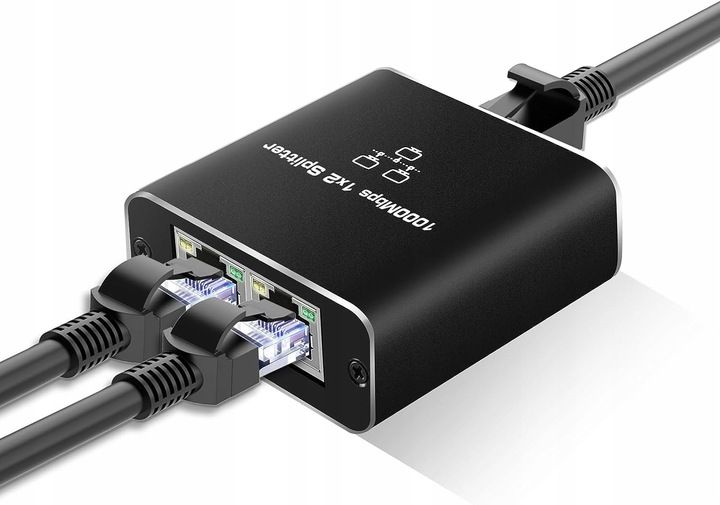 SPLITTER LAN 1x2 ADAPTER ROZDZIELACZ SWITCH 2xRJ45 ETHERNET 1000Mb GIGABIT zdjęcie 5